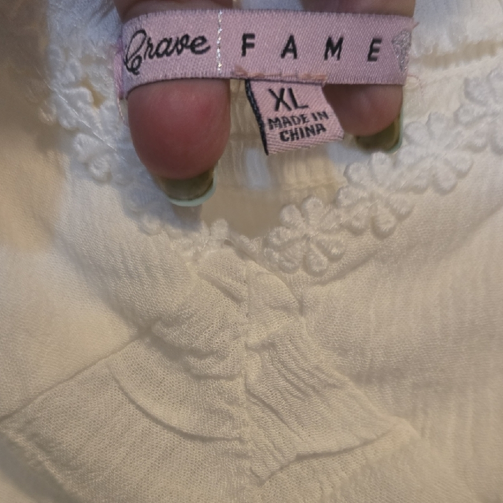 Crave Fame Cream Ruched Ruffled Crop Camisole - Picture 2 of 5